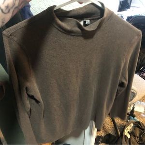 Croft & barrow, stretchy, turtle neck, deep brown color, size medium
